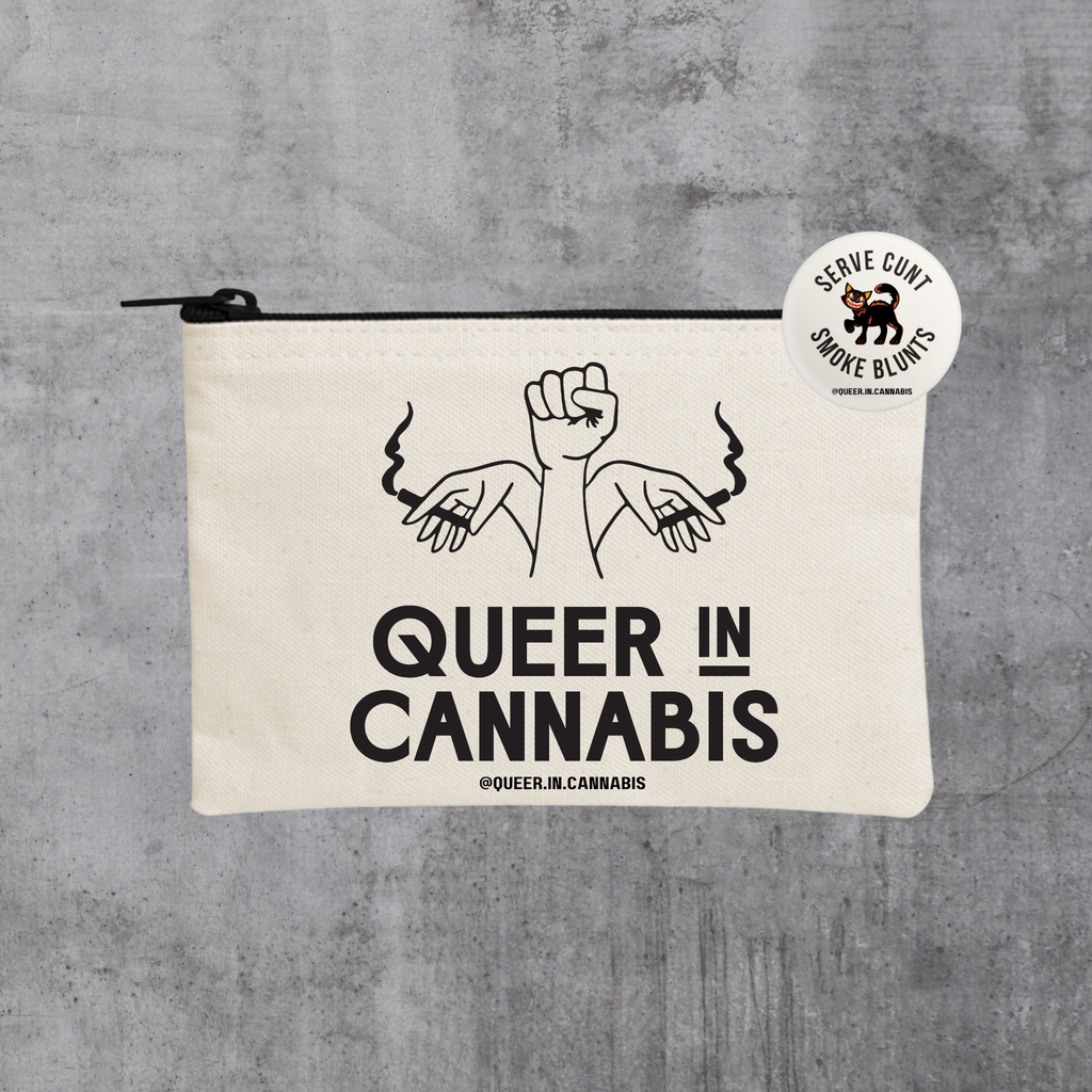 Q.I.C Stash Bag w/ "Kitty" button