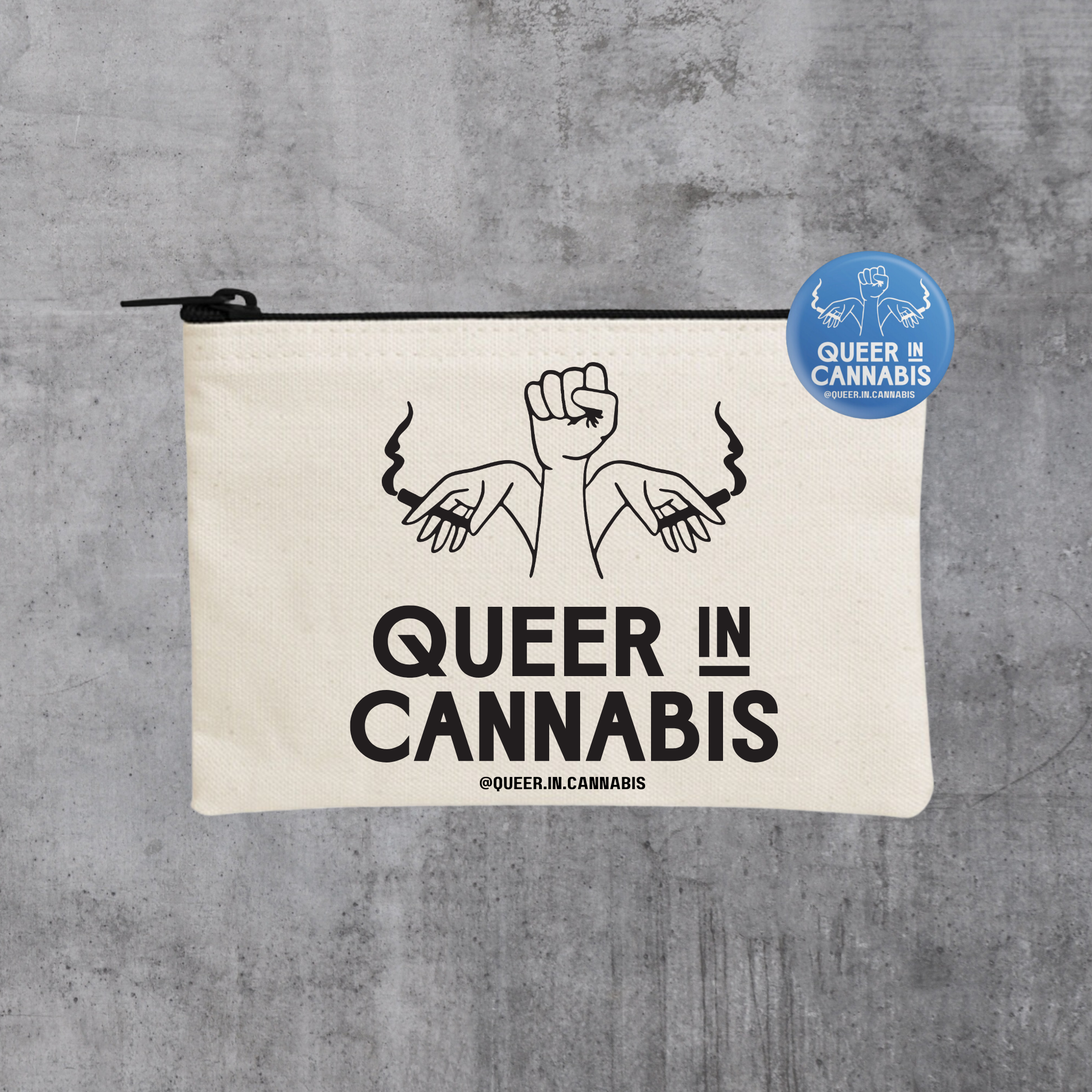 Q.I.C Stash Bag w/ Blue Limp Wrist button