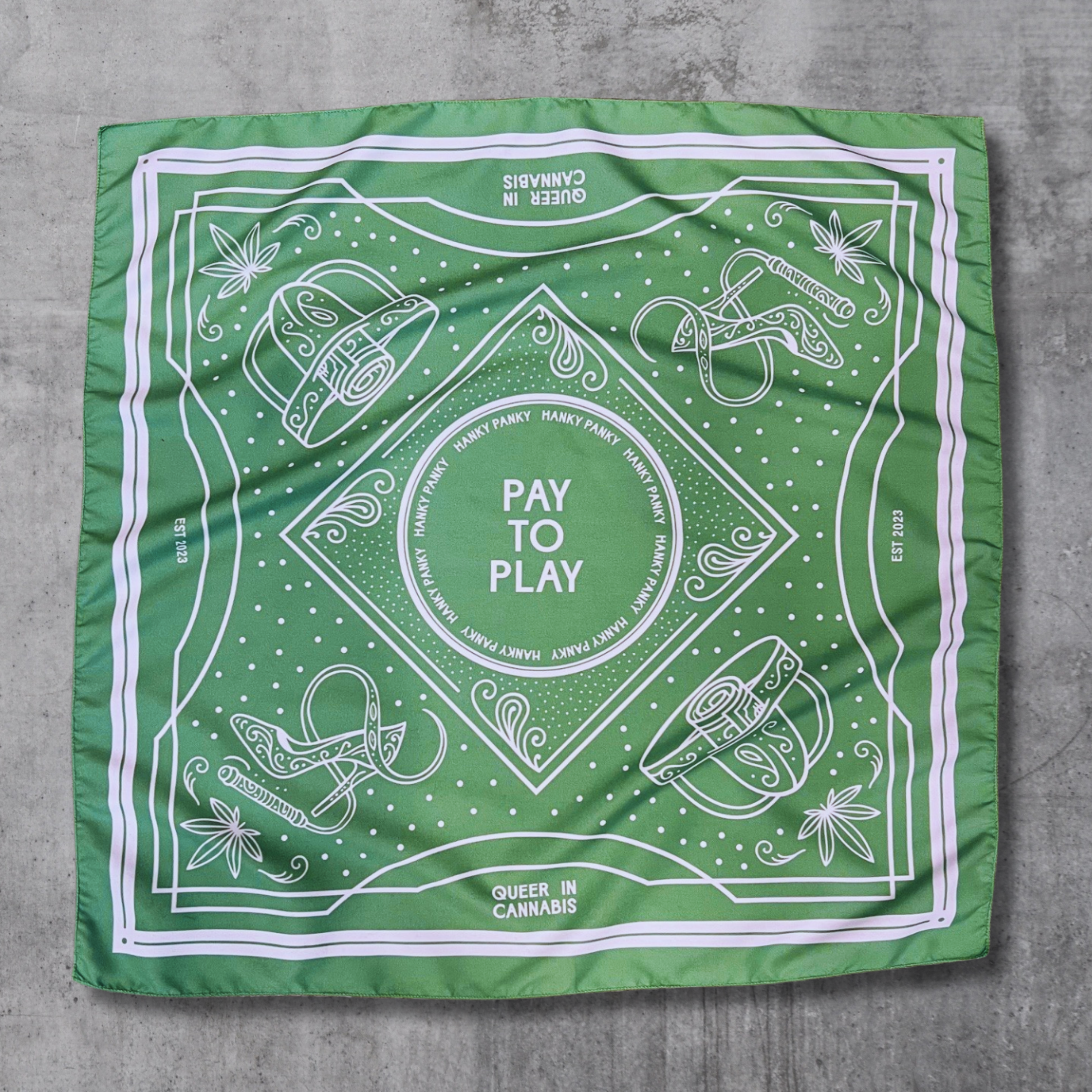 Pay To Play - Queer in Cannabis "Hustler" hanky
