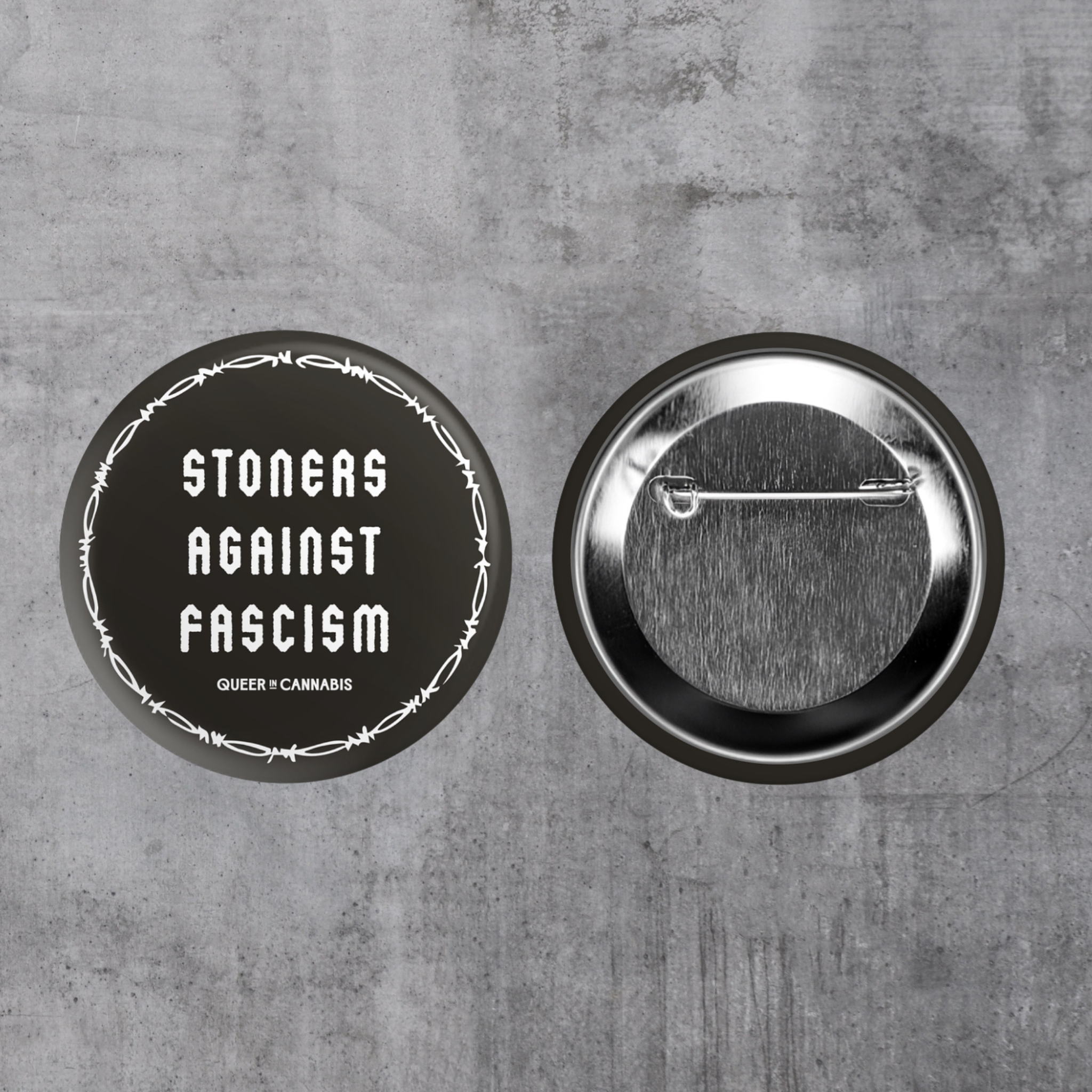 Stoners Against Fascism Pin